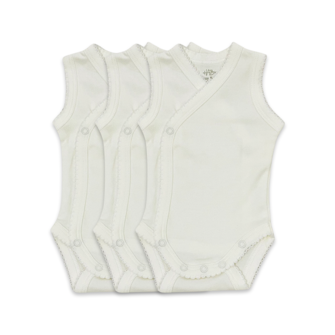 Ruffled Kimono style Baby 3 pack BodySuits