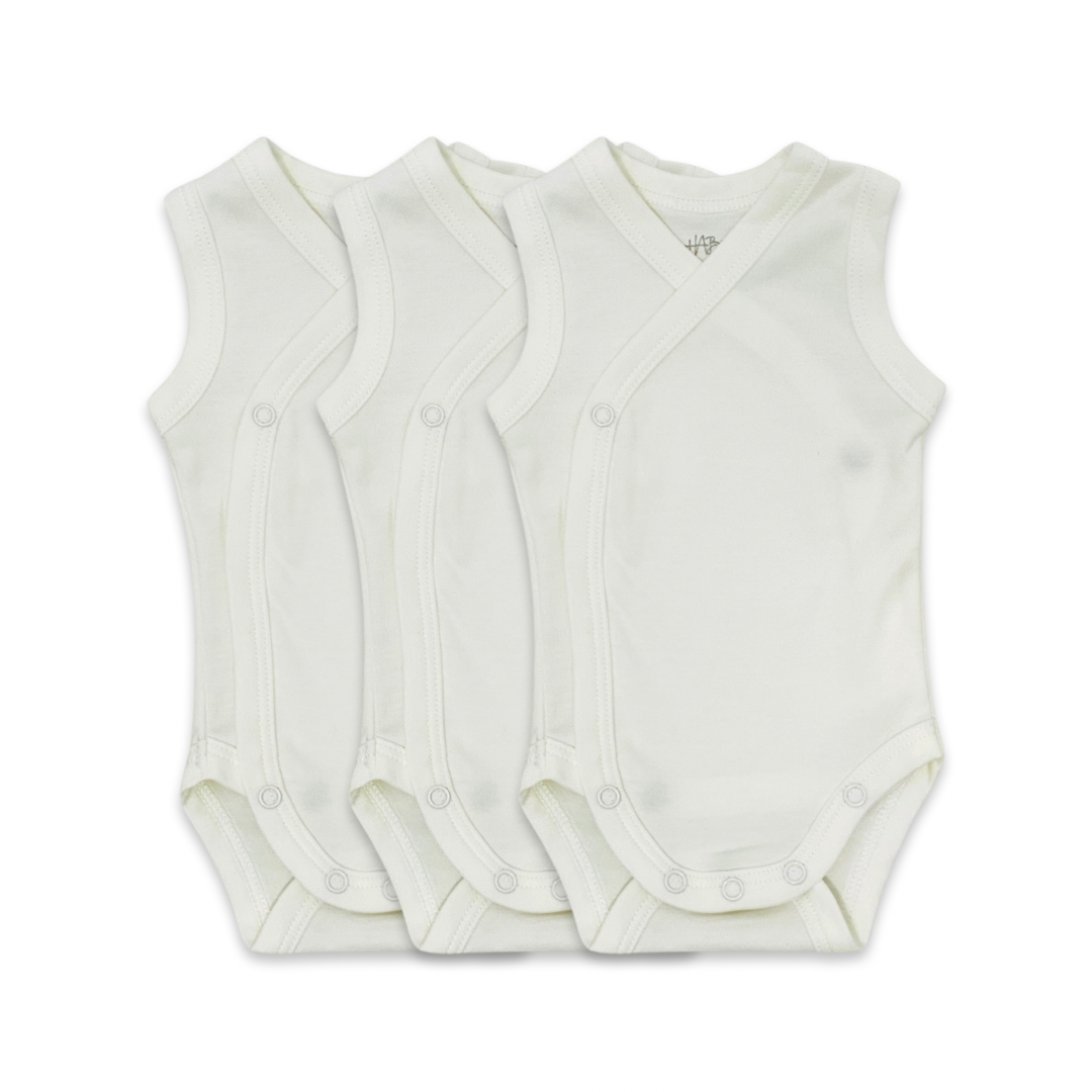 Plain Kimono style Baby 3 pack BodySuits (Preemie sizes)